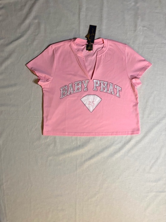 Baby Phat Tops - Baby Phat Pink V Neck Tee